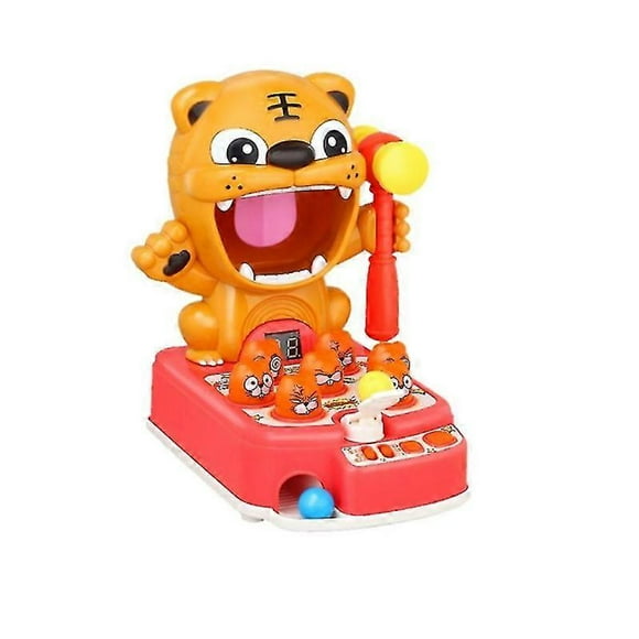 (red)Tiger hits gophers early education marbles shooting target game machine toy