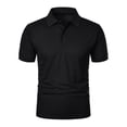 thumbnail image 4 of Qwertyu Men's Polo Shirts Cotton Short Sleeve Collared Golf Shirts Casual Fashion Basic Tee Shirts Black 2XL, 4 of 7