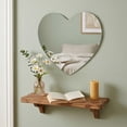 thumbnail image 2 of Ouuluon Heart Shaped Wall Mirror, Frameless Self Adhesive Bathroom Mirror, 12×12in Hd Flexible Acrylic Wall Mirrors for Bathroom Bedroom Vanity, 2 of 3
