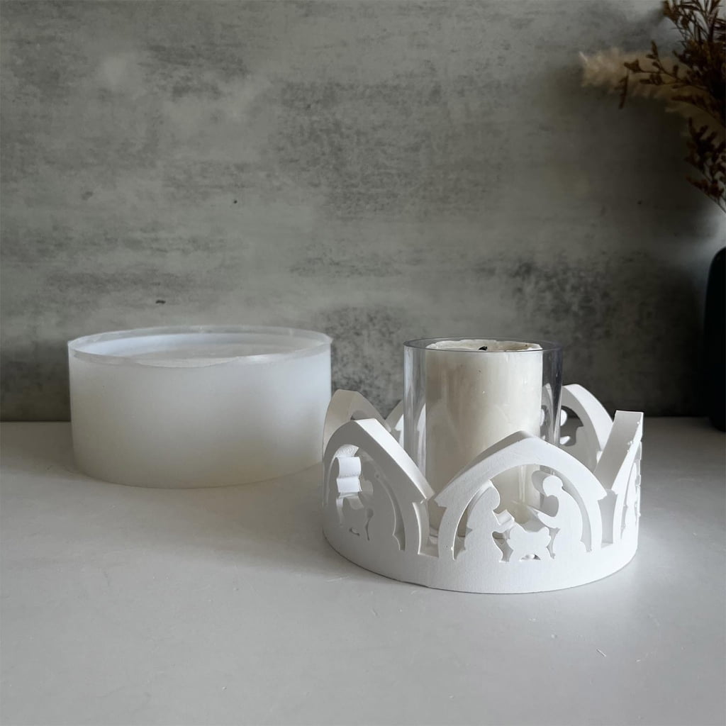 lanema Candlestick Silicone Mold for Festival Celebrations Plaster Candle Holder Mould