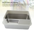 thumbnail image 4 of Stainless Steel Cat Litter Box, Open Top Cat Litter Tray with Scoop and High Side Litter Box Enclosure, Covered Litter Box with Lid for Kitty, Medium Sized Pets, Easy to Clean, 4 of 7
