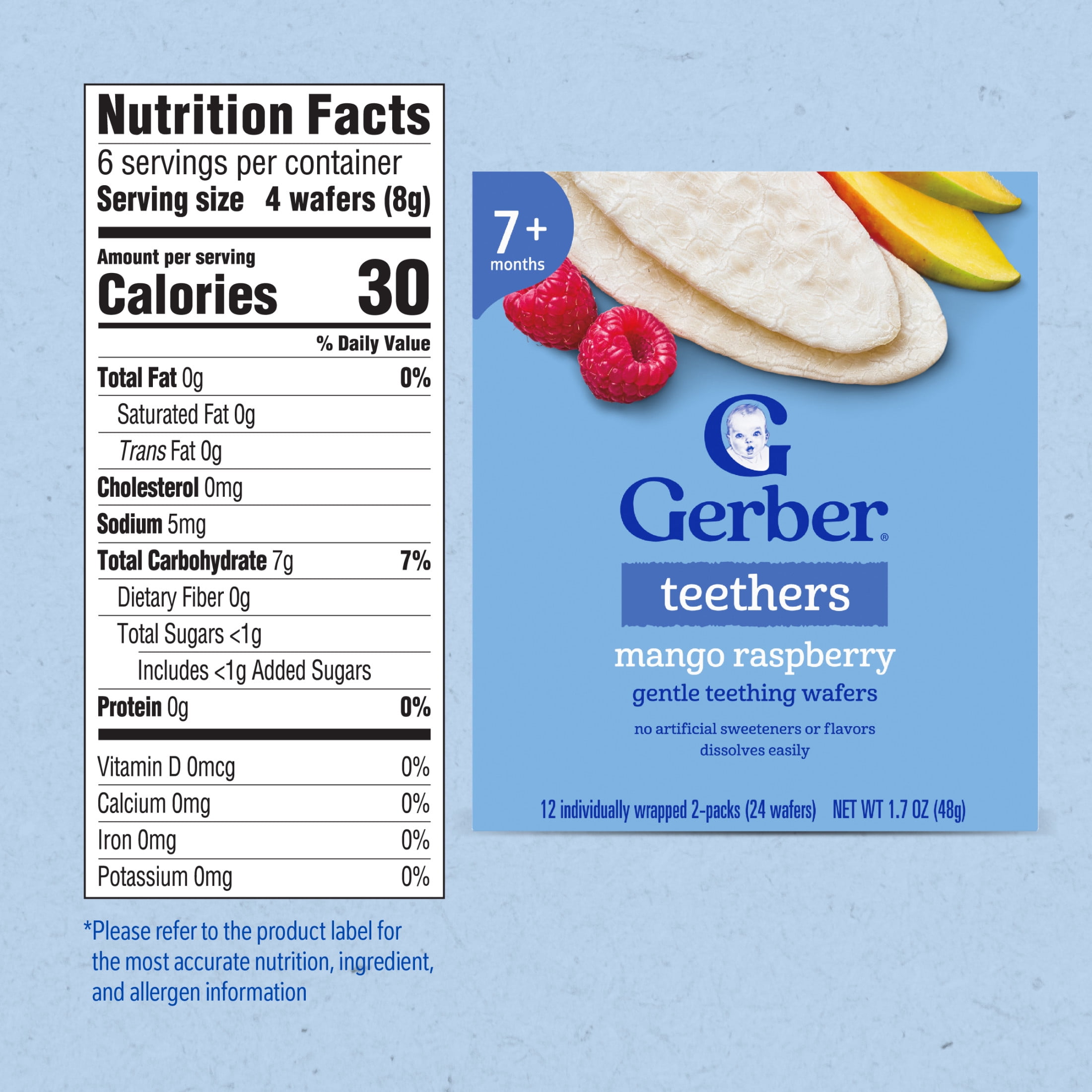 (2 pack) Gerber Snacks for Baby Teethers, Mango Raspberry, 1.7 oz Box (12 Pack)