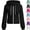 Black, variant on Womens Soft Fleece Long Sleeve Full Zip Hooded Sweatshirt Fitted Track Jacket Warm Activewear with Drawstring Pocket for Workout Running, Purple, XL