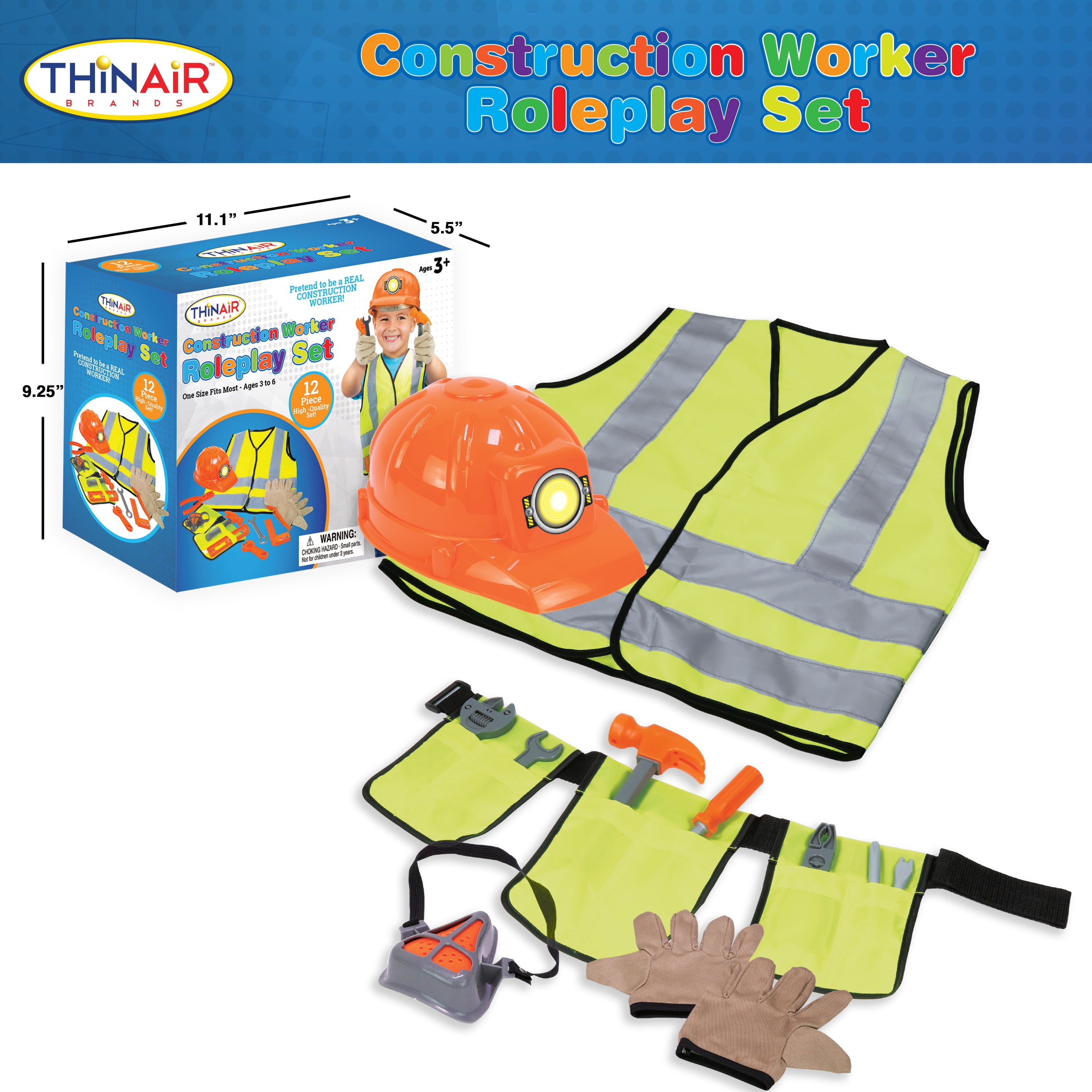 Funny Construction Worker Costume Kit Kids Boys Children Role Play Toy Set  Career Costumes Heavy Worker Cosplay - Tool Toys - AliExpress