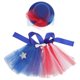 thumbnail image 3 of KAKOWELY 1 juego de disfraz para mascota del Día de la Independencia, sombrero patriótico americano, falda tutú de malla., 3 of 4
