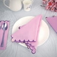 thumbnail image 3 of Fingercraft Cloth Napkins Cotton Linen Blend Dinner Napkin Scallop Design, Set of 6, 20”x20” Lavender, 3 of 6