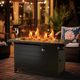 thumbnail image 6 of Philergo 43" Propane Fire Pits for Outside 60,000 BTU Gas Fire Pit Table for Outside with Lid , Glass Beads, Cup Holders, Hanging Shelf & Nylon Cover, Rectangle, 6 of 12