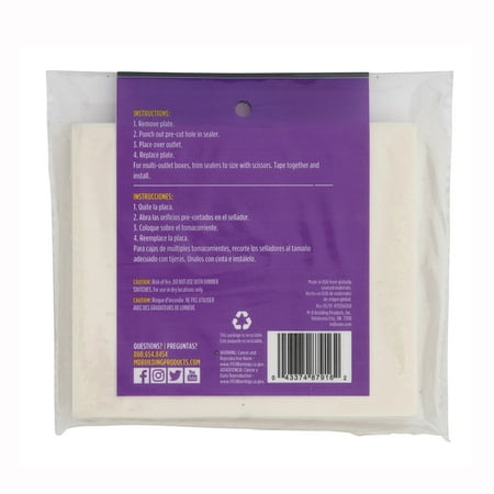 M-D Building Products 87916 White Outlet Sealers for Standard & GFCI Outlets