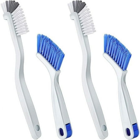 

miaomiaoke 4Pcs Cleaning Bottle Small Brush Washing Tank Kitchen Brush Corner Grouting Bathroom Cleaning Brush Sliding Door Or Window Cleaning Brush (White Blue)