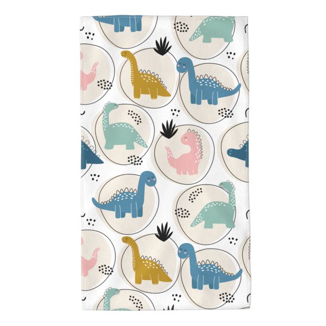 Balery Cute Dinosaurs Toalla de Microfibra Premium con Estampado – 27.5x16 pulgadas, Alta Absorción, Suave y Aterciopelada, Secado Rápido