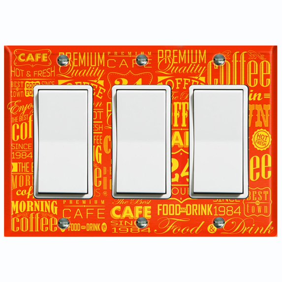 Metal Light Switch Plate Cover Cafe Diner Coffee Sign Orange COF038