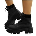 thumbnail image 5 of Wowcloth Mid-Calf Boots for Women – Chunky Heel Lace-Up Design with Sweet & Edgy Aesthetic, Streetwear Style Casual Comfort for Autumn Winter Outfits, 5 of 9