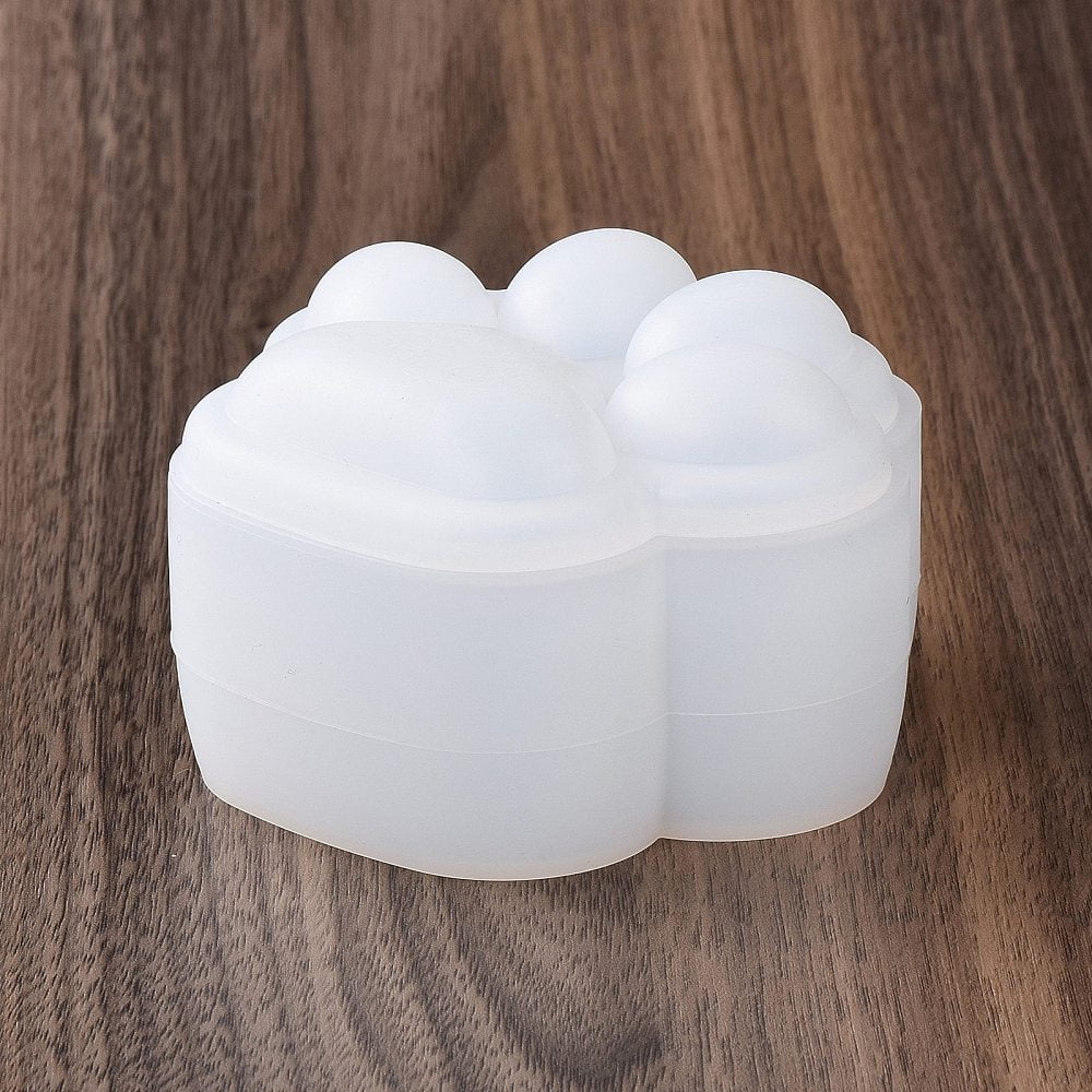 DIY Cat's Paw Print Storage Box Silicone Molds Resin Casting Molds For UV Resin Epoxy Resin Craft Making White 94x86x17mm & 93x88x41mm 2pcs/set