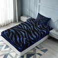 thumbnail image 5 of Homewish Zebra Print Twin Sheets, Black Blue Bedding, Animal Theme Decor, 3 Pieces (1 Flat Sheet, 1 Fitted Sheet and 1 Pillowcase), 5 of 6