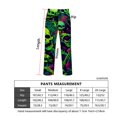 thumbnail image 3 of Men's pajama pants with a creepy neon skeleton and skull graphic print， soft home pajama pants， casual and comfortable loose fit pajama pants， elastic waistband, 3 of 10