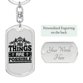 thumbnail image 2 of All Things Are Possible Stainless Steel or 18k Gold Premium Swivel Dog Tag Keychain, 2 of 10