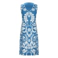 thumbnail image 5 of Uaswgudfs ​Summer Dresses for Women 2025 Sleeveless V-Neck Midi Dress with All-Over Floral Embroidery – Casual Lightweight Sundress Blue XXL, 5 of 5