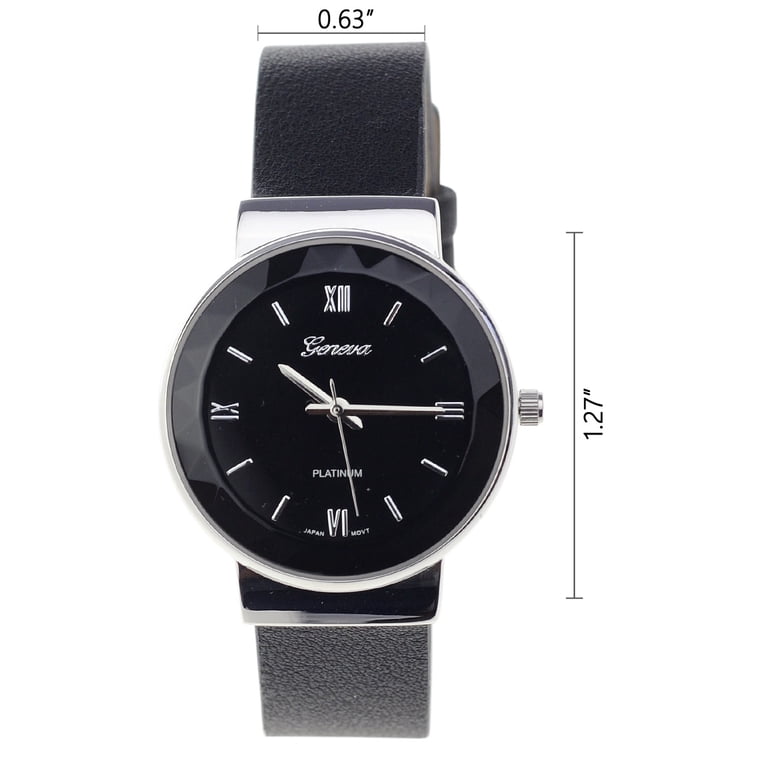 Geneva Japanese Movement Stainless Steel Back Casual Black  display picture 3