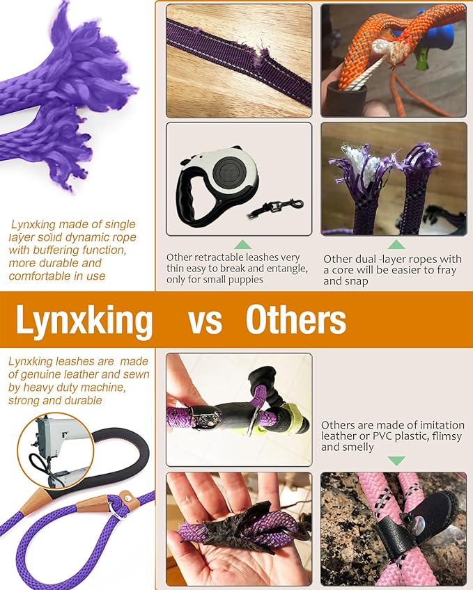 lynxking Slip Lead Dog Leash, 6ft, Purple photo 6