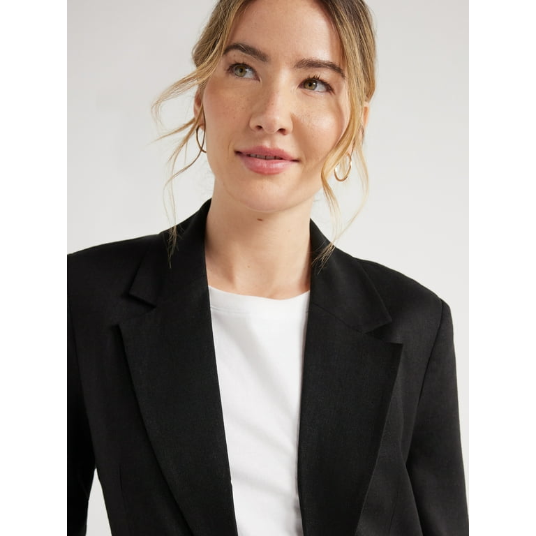 【関税込み】SINGLE-BREASTED LINEN BLEND BLAZER Free Assembly Women's Single-Breasted Linen-Blend Blazer