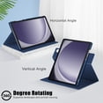 thumbnail image 2 of for Samsung Galaxy Tab A9+ 11.0" 2023 SM-X210 / SM-X215 / SM-X216, 360 Degree Rotating Stand Shell Drop Protective Multi-viewing Angle Holder Folio Cover Case for Tab A9 Plus, Darkblue, 2 of 10