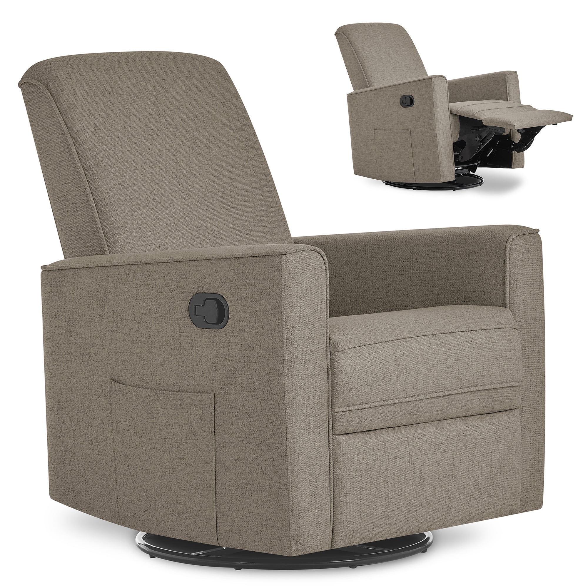 Evolur Raleigh Basic Glider |Recliner| Rocker, Light Truffle