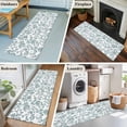 thumbnail image 6 of 2x6 Kitchen Runner Rug, Teal Blue Green Non-Skid Rubber Backing Large Rectangle Rugs - Living Room Bedroom Home Office, Vintage Farmhouse Boho Flower Leaf Indoor Floor Mat Carpets Washable Rug, 6 of 9