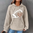 thumbnail image 2 of OWMEOT Waffle Hoodies for Women Football Printed Raglan Long Sleeve Hooded Sweatshirt Loose Comfy Rugby Pullover Tops, 2 of 4