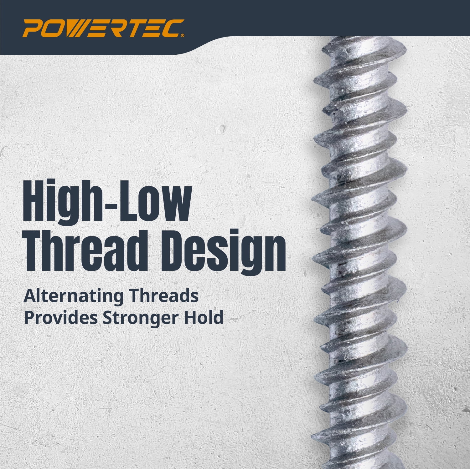 POWERTEC 200PK Cement Screws #8 x 1-1/4″, Ruspert Coated Concrete Screws with T25 Torx Star Drive Bit – High-Low Thread Masonry Screws for Cement Board, Concrete & Brick (72319)