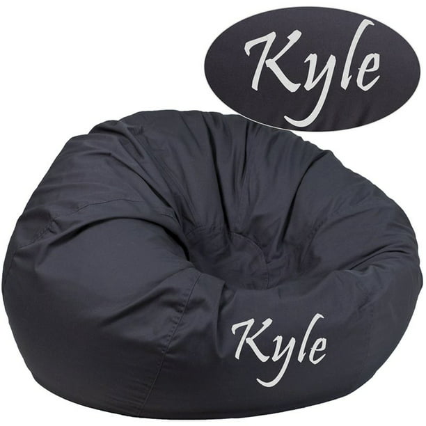 Personalized Oversized Solid Gray Bean Bag Chair