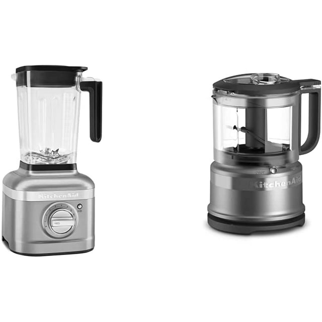 KitchenAid K400 Blender KSB4027CU (Contour Silver) + KitchenAid KFC3516CU 3.5 Cup Food Chopper