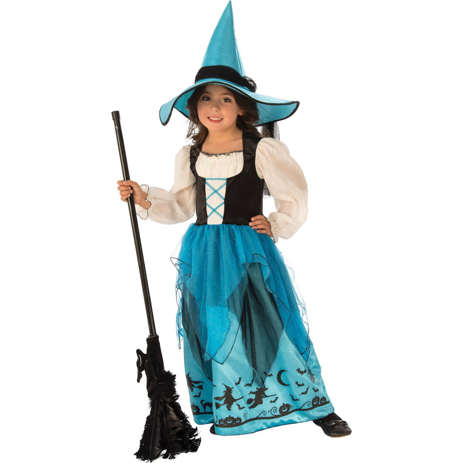 Girls Turquoise Witch Costume