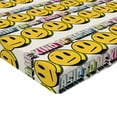 thumbnail image 2 of Ambesonne Emoji Fitted Sheet, Confused Faces Groovy Art, California King, Mustard White and Multicolor, 2 of 3