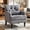 Gray, variant on Aukfa Tufted Accent Chair, Mid Century Modern Linen Armchair with Nailhead Trim & Rubber Wood Legs for Small Spaces,Gray