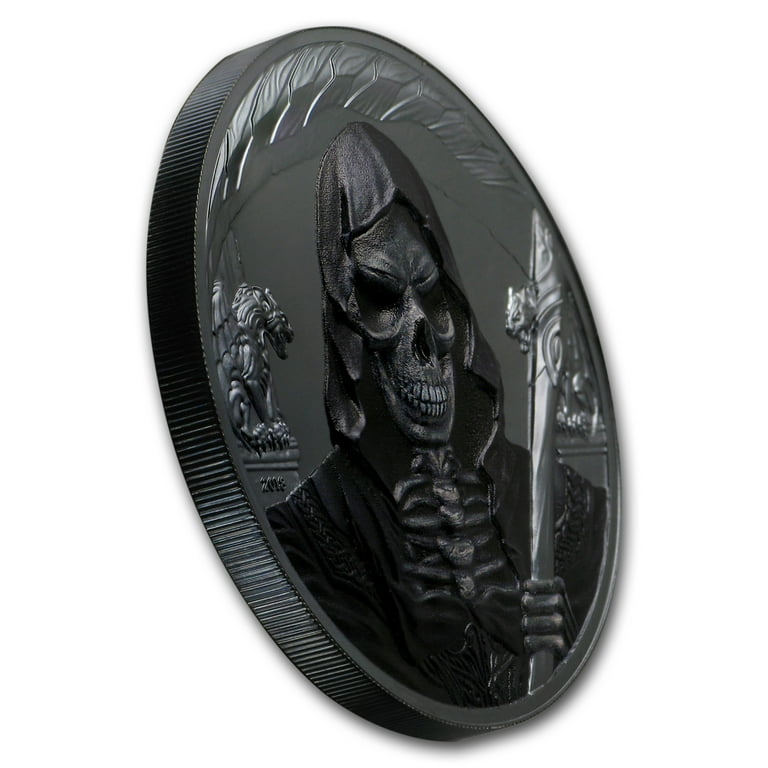 2018 Equatorial Guinea 1 oz Silver Dark Side Grim Reaper