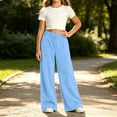thumbnail image 5 of LUGOGNE Girls Corduroy Pants with Pockets - Elastic Waist Straight Leg Casual Sweatpants Kids Clothing Blue,Size 14, 5 of 8