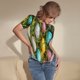 thumbnail image 3 of Balery colorful Easter eggs Body de cuello redondo de manga corta para mujer Tops de manga corta Tops básicos-XX-Large, 3 of 7