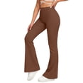 thumbnail image 2 of HongQid Women's High Waist Flare Pants – Yoga Casual Stretch Bell Bottom Trousers, Slim Fit Retro 70s Style Pants for All Seasons,Coffee 2XL, 2 of 9
