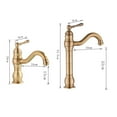 thumbnail image 6 of Brass Antique Brass Taps Bathroom Faucet Basin Faucet Cold Water Column Mixer Deck Mounted Crane Basin Faucet Tall Short, 6 of 7