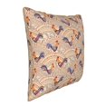 thumbnail image 2 of Fotbe Roosters In Floral Pattern Velvet Decorative Throw Pillow Covers with Elegant Piping, Soft Plush Cushion Cover for Sofa, Bed, Car, Office-20"x20", 2 of 8