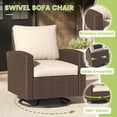 thumbnail image 6 of DIFY 6PCS Patio Furniture Set with 41.7” Fire Pit Table, PE Rattan Wicker Conversation Set, 3-Seat Sofa, Loveseat, 2 Swivel Chairs, Side Table, Beige, 6 of 8