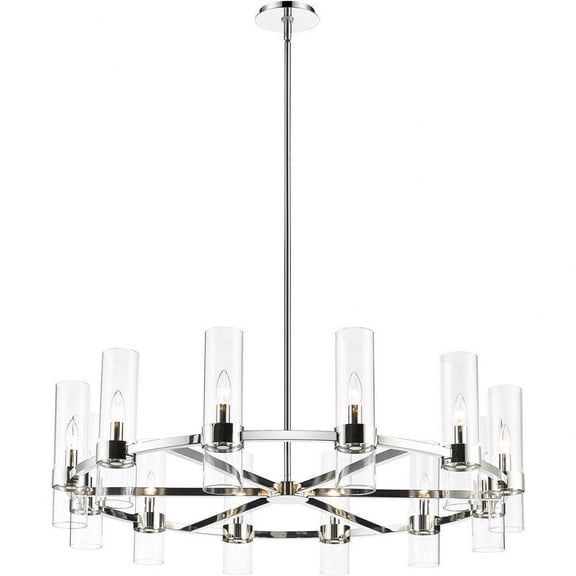 12 Light Chandelier in Restoration Style-13 inches Tall and 43.5 inches Wide-Polished Nickel Finish Bailey Street Home 372-Bel-4652258