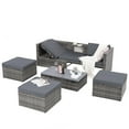 thumbnail image 4 of Patio Furniture, 5 Pieces Conversation Sets Outdoor Wicker Rattan Set with Soft Cushion and Coffee Table, Outdoor Wicker Seasonal Furniture for Balcony, Porch, Backyard, Deck, Garden, 4 of 8