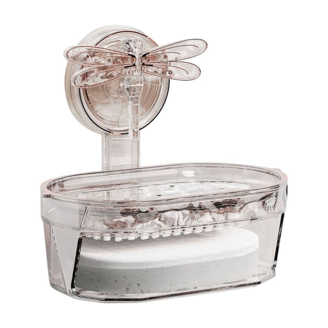 Birdeem Sucker Soap Dish Household Wall Mounted Non Perforated Drainage Soap Box Sponge Bathroom Shelf Soap Rack