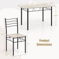thumbnail image 3 of 5 pièces de table à manger ensemble avec 4 chaises Meubles de petit déjeuner de cuisine en métal en bois, 3 of 10