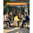 thumbnail image 2 of YEFU Fire Pit with Removable Ash-Pan: Smokeless Firepit 304 Stainless Steel Material - Outdoor Fire Pit Silver 27 inch - Smokeless Firepit for Outside Outdoor Patio Camping Backyard, 2 of 8