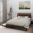thumbnail image 5 of Queen Size Metal Platform Bed Frame with Trundle, USB Ports and Slat Support ,No Box Spring Needed Black, 5 of 13