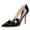 Black, variant on Women Graceful Bows Slip On Pumps Pointed Closed Toe Stiletto Super High Heels Prom Wedding Party Dress Shoes Size 9.5 Rose Gold