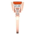 thumbnail image 3 of 4.27 ct Emerald Cut Simulated Red Diamond 3 Stone 14K Rose Gold Womens Engagement Ring, 3 of 5