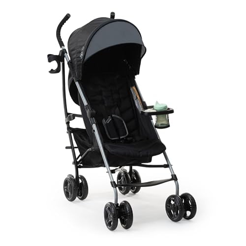 Summer by Ingenuity 3Dlite Convenience Stroller, Lightweight Travel Stroller, UPF 50+ Canopy, Cup Holder & Snack Tray, Gray - Age 6 Months Up to 50 Lbs.